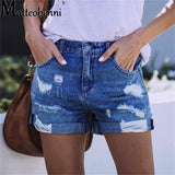 Shorts Casual Jeans Curto Rasgado