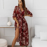 Vestido Longo Verão Boho Abertura Lateral